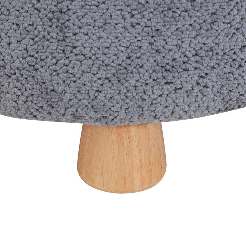 Repose-pieds rond en chenille, Gris foncé
