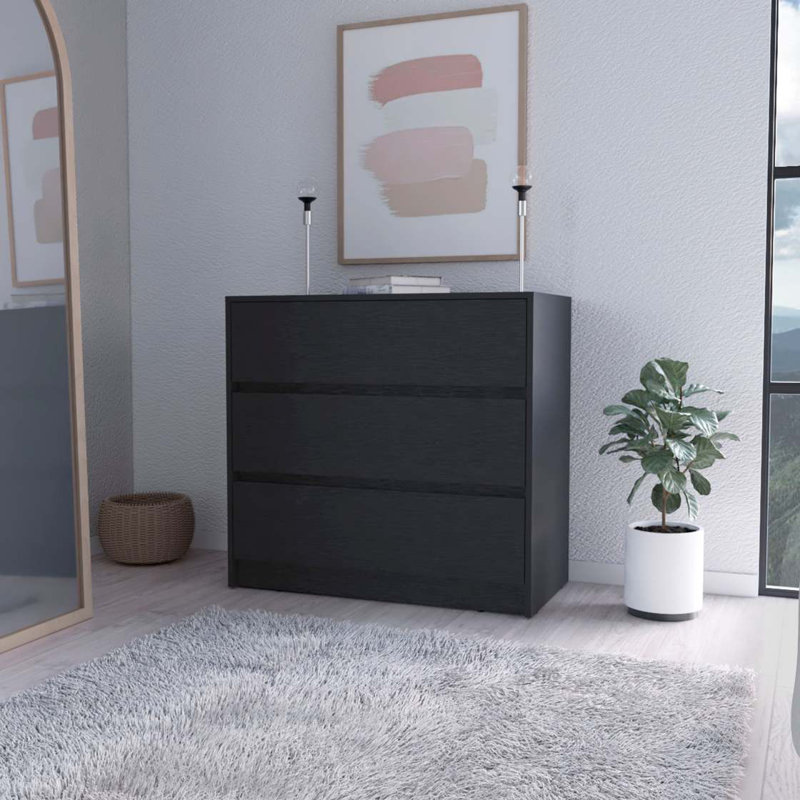 Commode 3 tiroirs noire