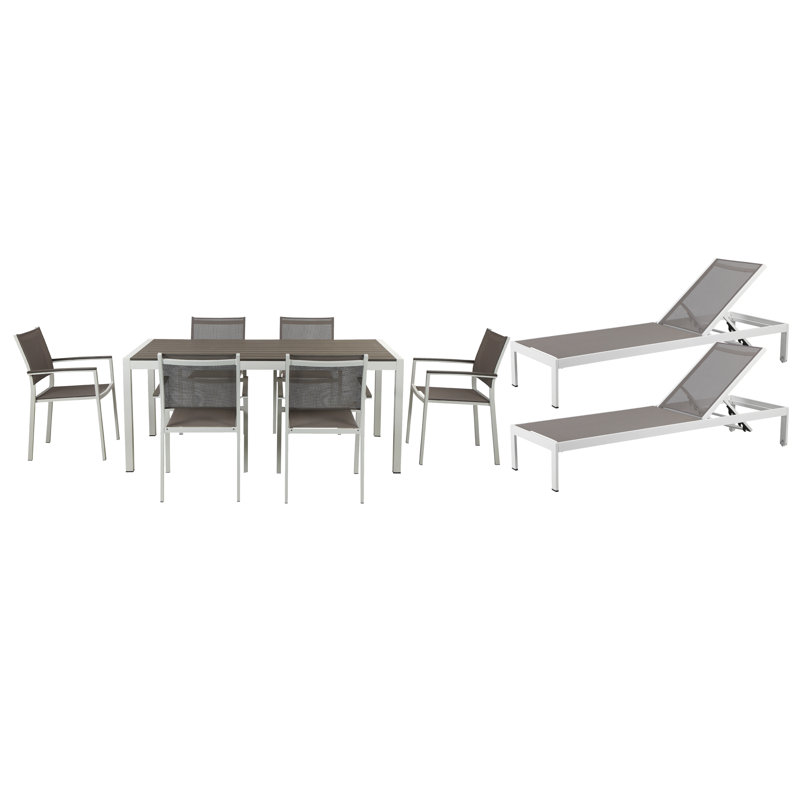 Aynura Rectangular 8 - Person 71'' Long Dining Set, Gray