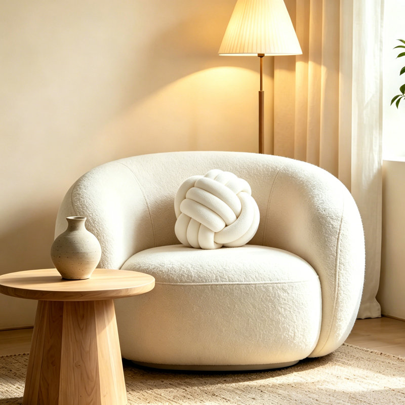 Coussin décoratif en polyester Knot Ball - Coussin décoratif en peluche pour décoration intérieure moderne, espaces de vie contemporains et style de chambre à coucher
