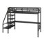 Structure de lit mezzanine en métal avec bureau et escalier
