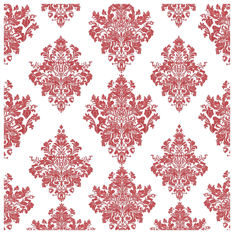 Couvertures à motif damassé rouge, L 50 po x H 60 po