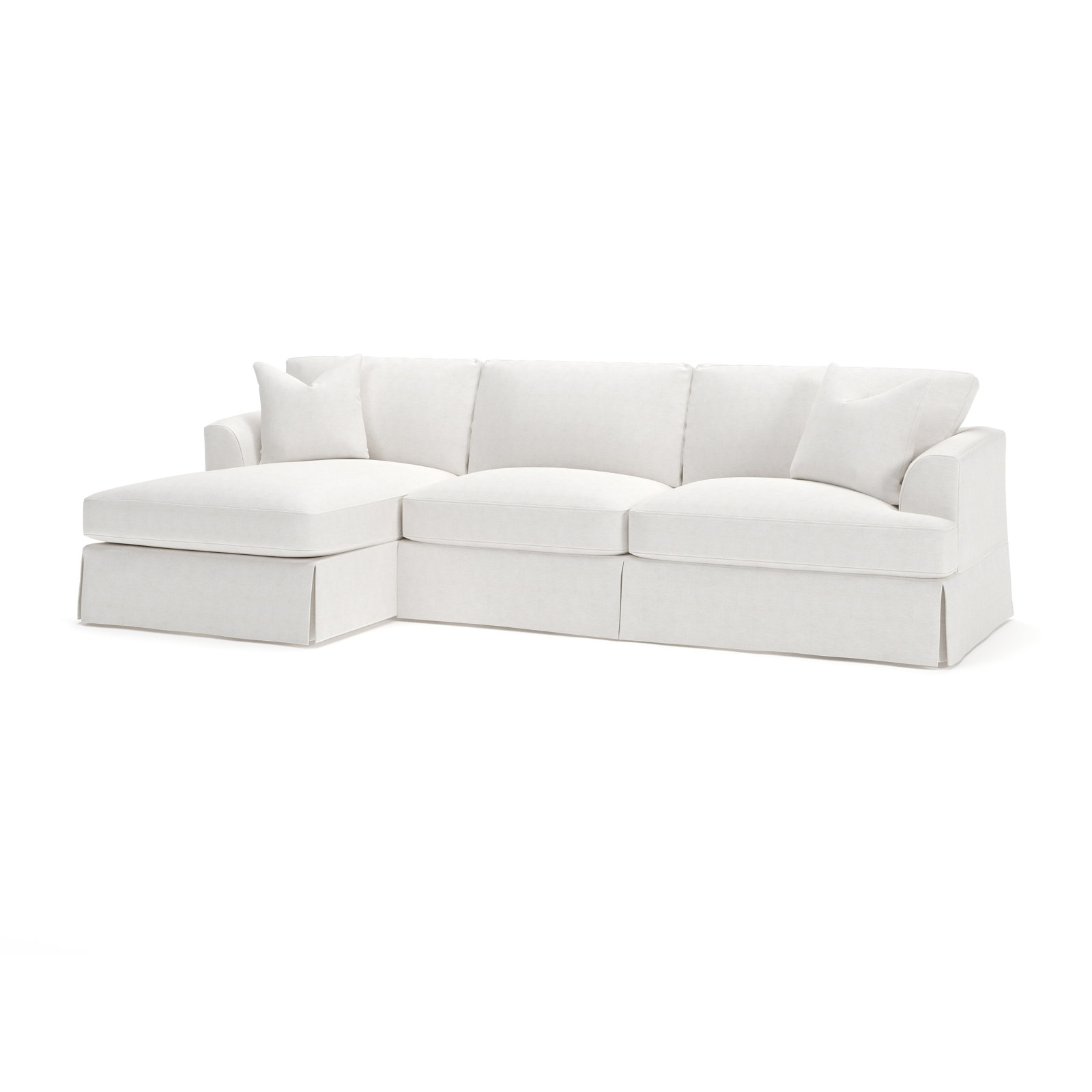 Lucia Chaise Sectional, Left Hand Facing, Nomad Snow Crypton® Chenille