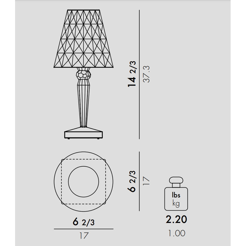 Big LED Table Lamp, Light Blue, Plug In