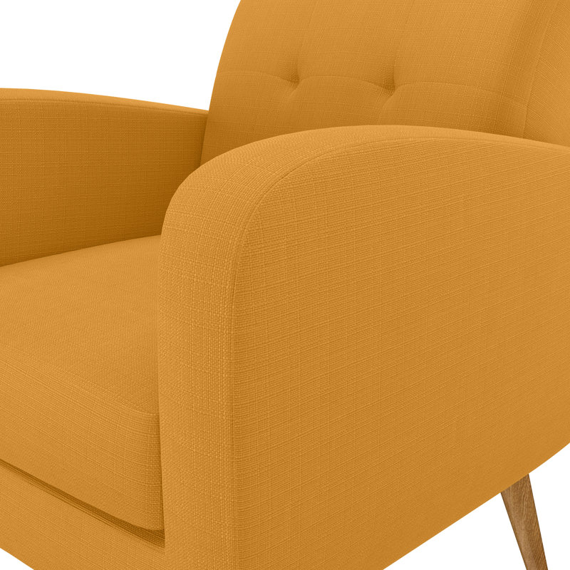 Fauteuil Speegle, 100 % lin jaune moutarde