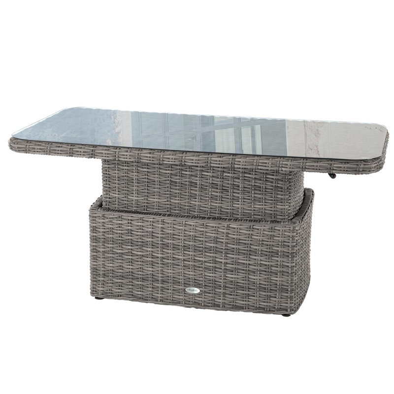 Bestla Rectangular Metal Outdoor Dining Table , 150cm cm W 80cm cm D, Grey