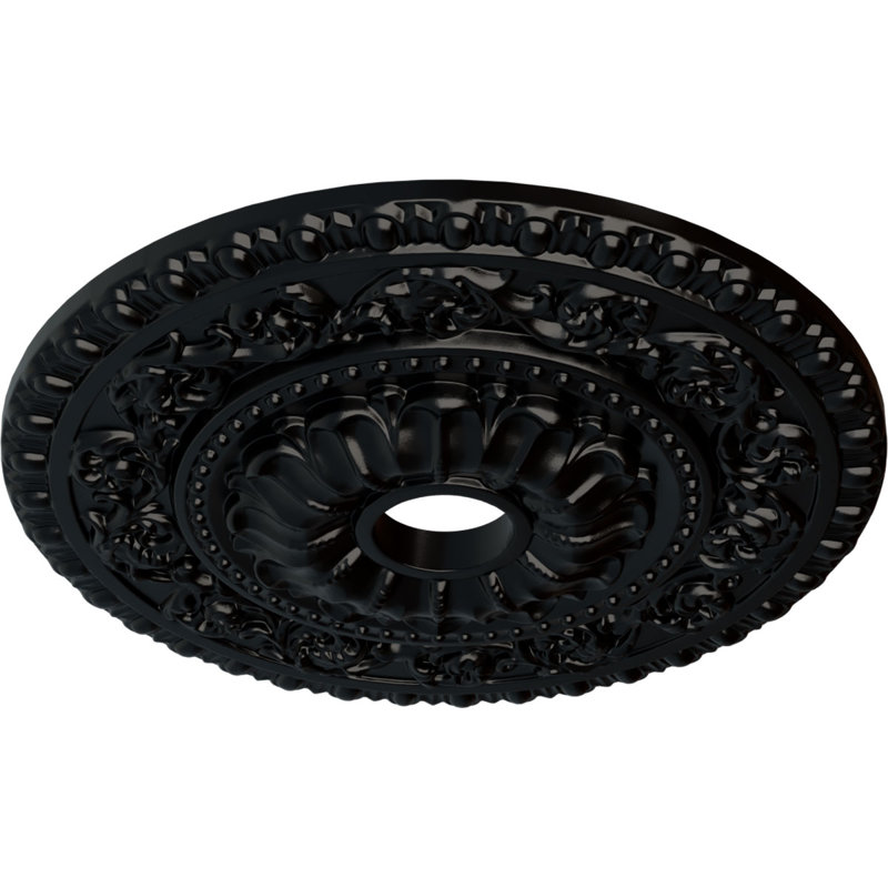 Médaillon de plafond 23 1/2 "x 3 1/2" x P 2 1/8 "(convient aux auvents jusqu'à 3 1/2"), Noir de jais