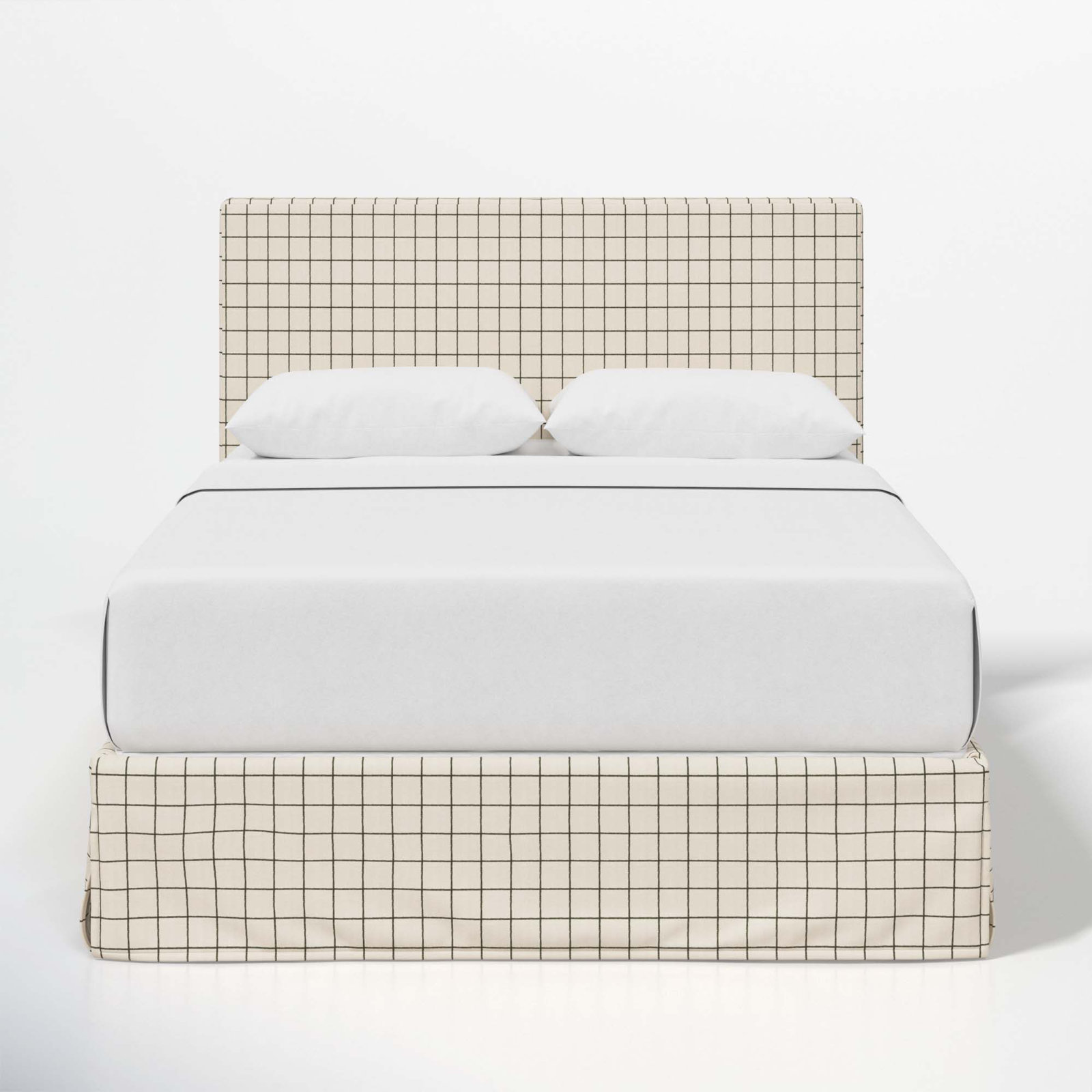 Verona Upholstered Slipcover Bed, Full, Line Tattersall Green