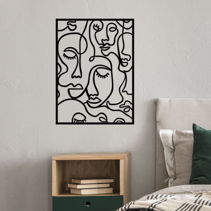 Stylish Black Decorative Metal Wall Accessory, 20.5 x 27.6 inches | 100% Metal, Thickness: 0.05 inches | Easy Wall Mounting with Back Piece | Perfect for Modern Home Décor & Artistic Touch in Any Room