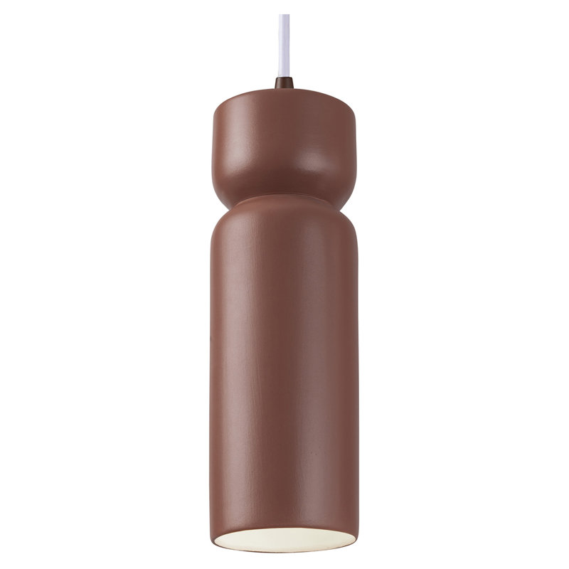 Luminaire suspendu sablier 1 lumière Ashford, Bronze foncé, Argile Canyon