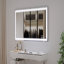 Avec fonction d'éclairage à DEL pour salle de bain Miroir de salle de bain mural Réglable avec lumières blanches / chaudes / naturelles anti-buée avec mémoire de style moderne Smart Large pour miroirs de salle de bain