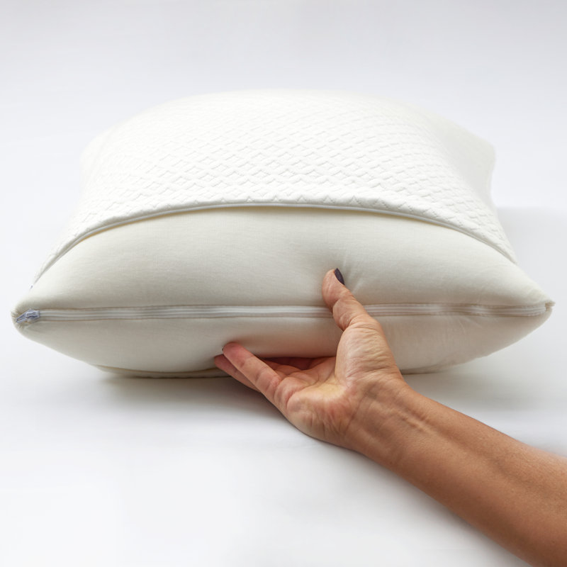 King Size White Bamboo Shredded Memory Foam Bed Pillow