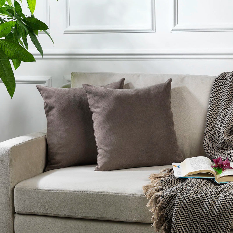 Decorative Throw Cushion Covers, Light Brown, 18" H x 18" W