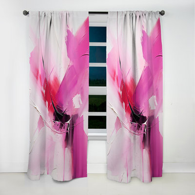 Jovany - Rideau fuchsia - Rideau occultant à motif floral - 1 panneau