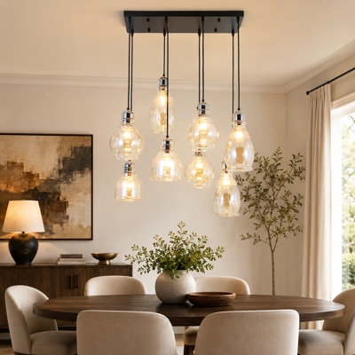 Luminaire suspendu en forme de cloche à 8 lumières Aldahir