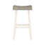 Tabourets de table hauteur bistro blanc et café - 4 tables de salle à manger transitionnelles en bois massif-1901761146