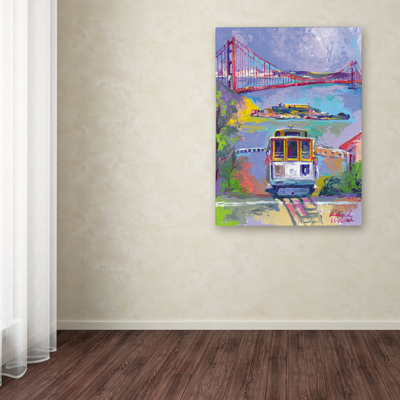 Large Colorful San Francisco Trolley Canvas Art