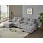 Canapé modulaire moderne avec console, port de charge USB, lampe de lecture, porte-gobelet, gris clair-1393881593