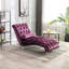 Chaise longue d'intérieur en velours capitonnée à boutons et rembourrée avec coussin pour le bureau de la chambre à coucher (velours mauve)-214201034