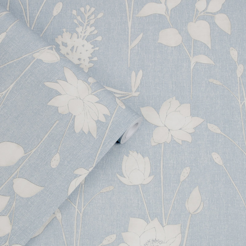 Laura Ashley Dragonfly Wallpaper Roll, Chalk Blue