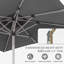Parasol de patio rectangulaire avec fonction de levage à manivelle et d'inclinaison, gris (base non incluse)-297605223-297605221