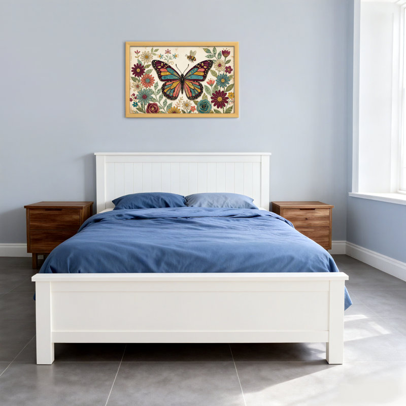 Reproduction d'art avec motif de papillons colorés animaux, H 24 po x l 36 po, Toile tendue, Ne s’applique pas