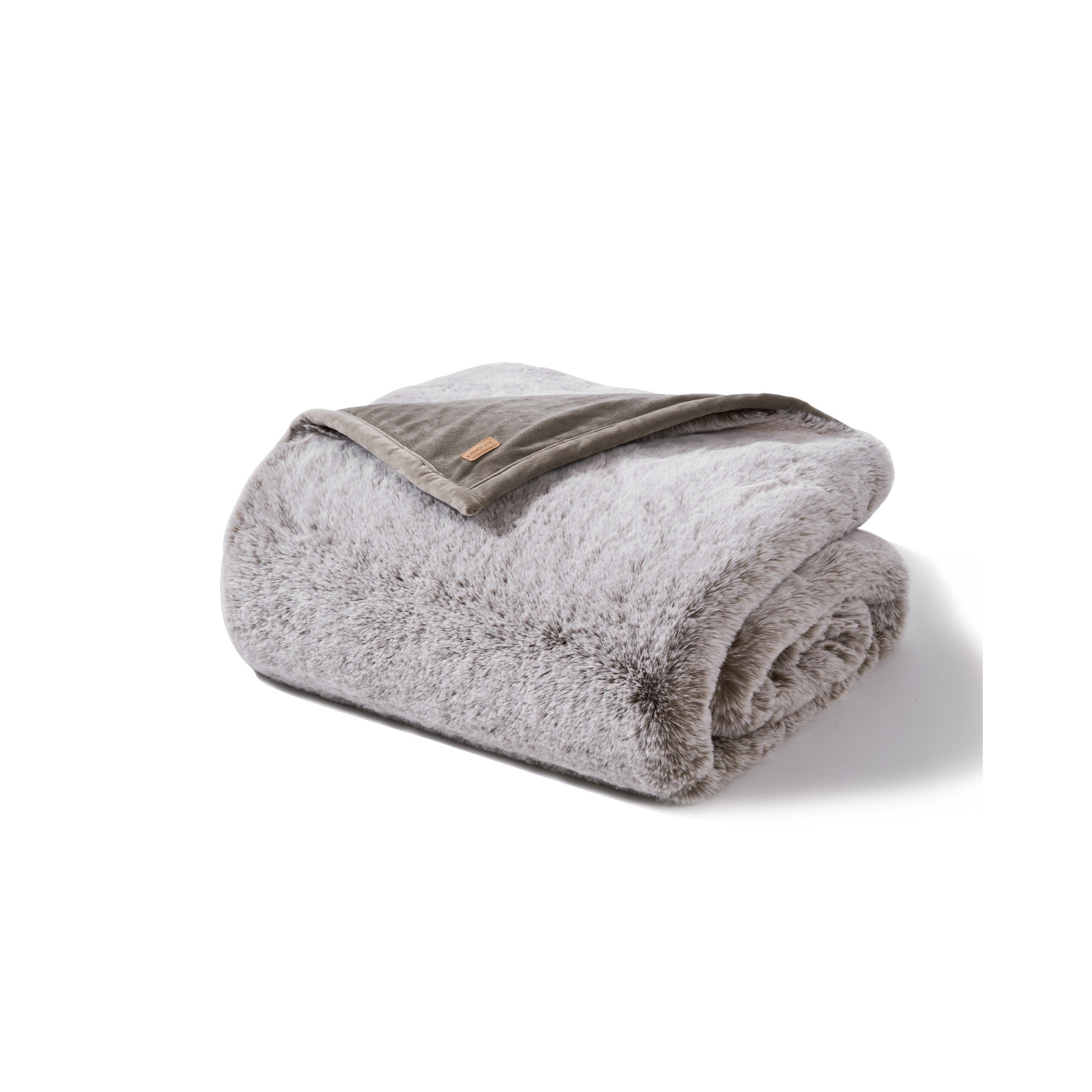 Luxury Soft Faux Chinchilla Fur Throw Blanket 1220GSM, Champagne Fawn, 90" L x 72" W