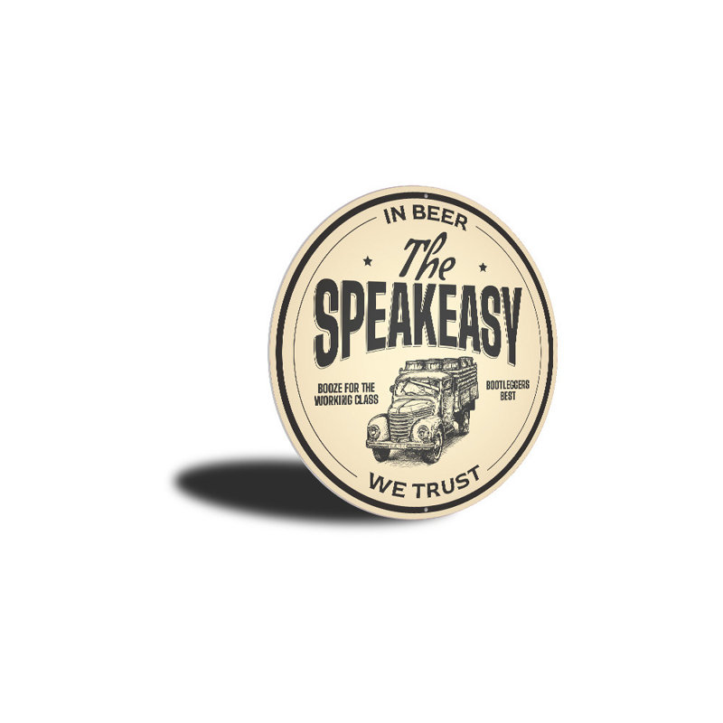 Plaque en aluminium «In Beer We Trust Bar», H 12 po x l 12 po x P 0,04 po