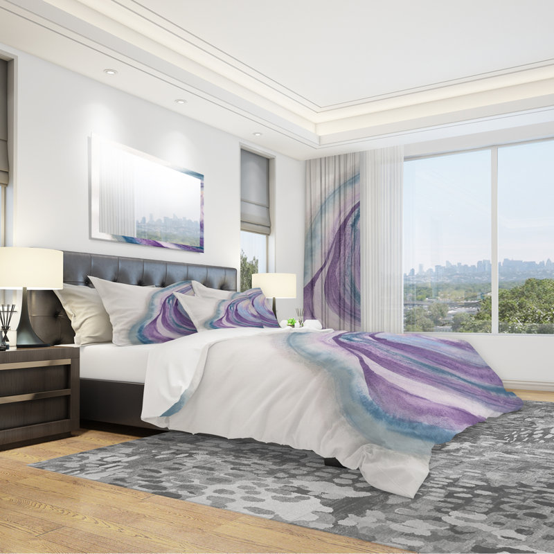 Watercolor Geode II Duvet Cover Set, Full/Queen Duvet Cover + 2 Shams