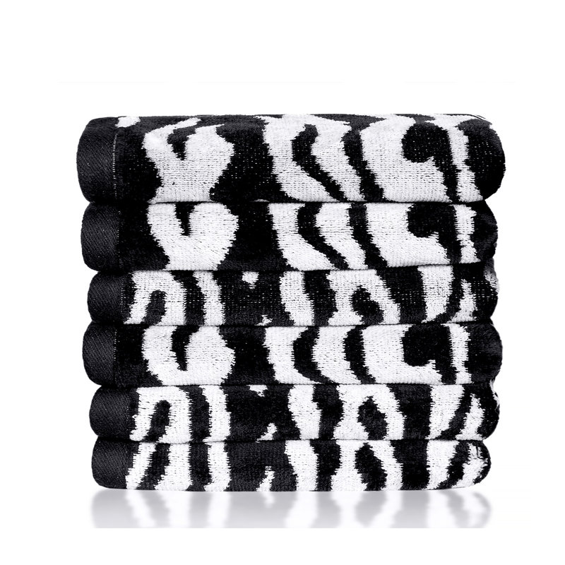 Ensemble de serviettes de bain 100% coton 6 pièces Zebra