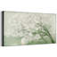 Doux fleur blanche sur fond vert, impression sur toile encadrée (assemblage requis)-105075865