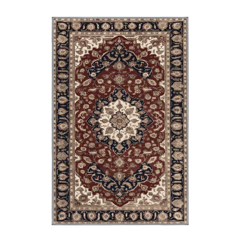Tapis persan gris lavable à la machine, Rectangle 3 pi x 5 pi