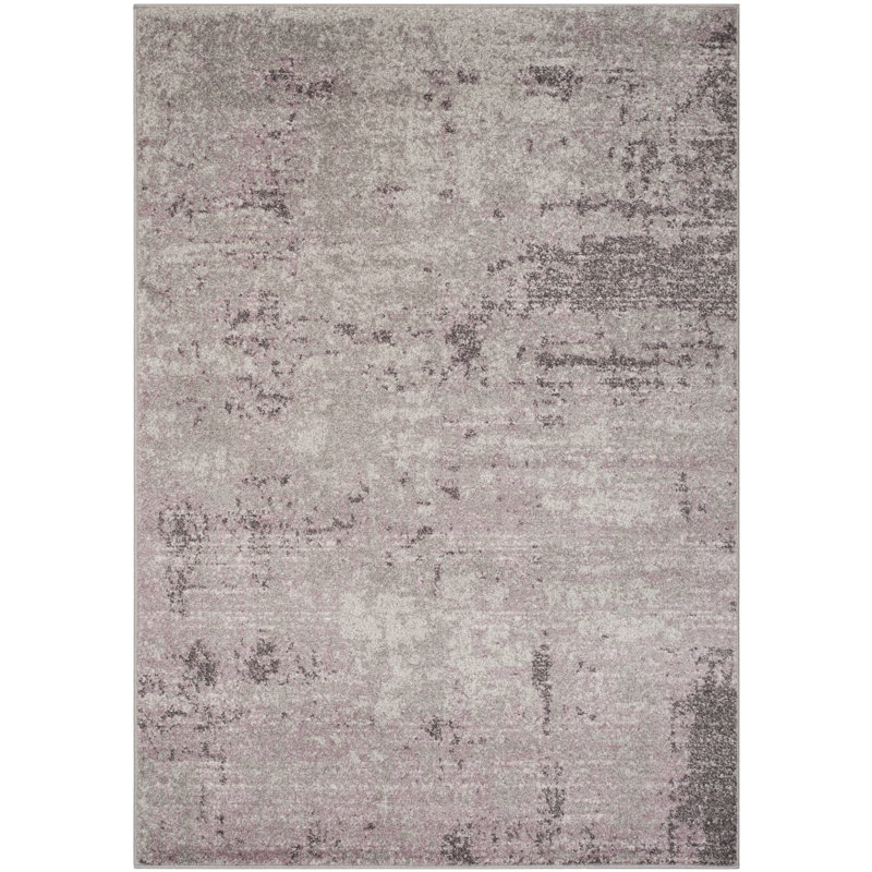 Riebe Light Gray/Purple Area Rug, Rectangle 8' x 10'