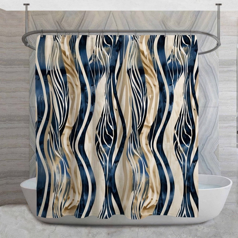 Rideau de douche à motif animalier, H 93 po x l 70 po