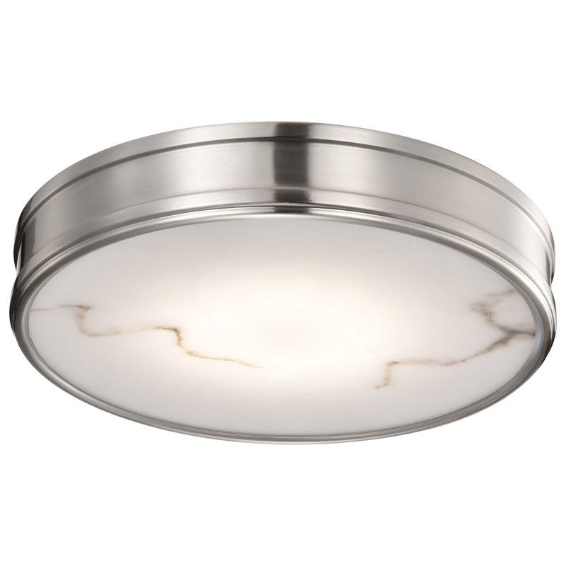 Erem  - 14 Inch LED Flush Mount with Alabaster Glass, Brushed Nickel