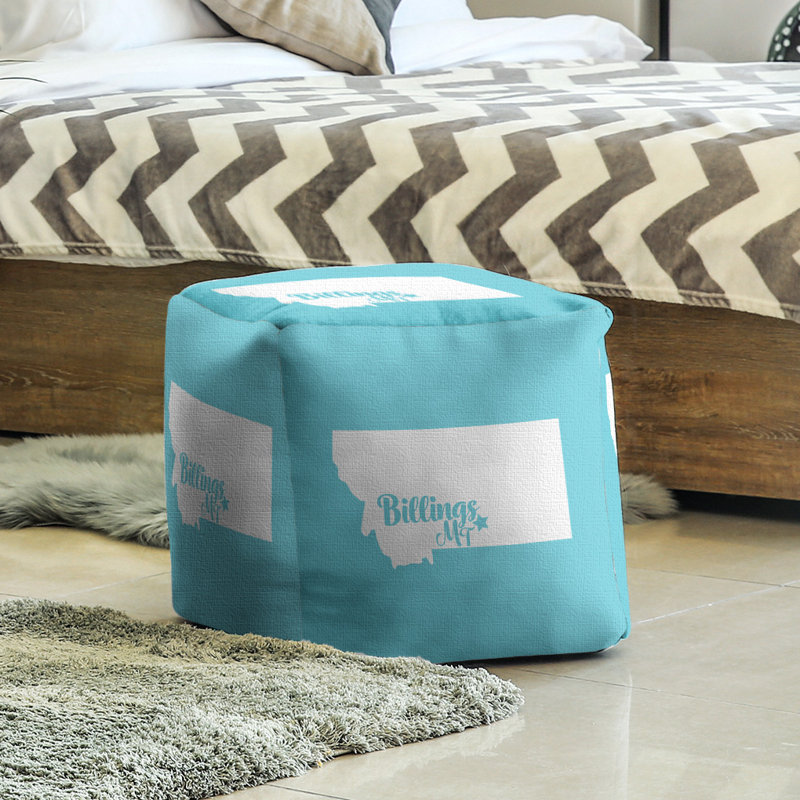 Repose-pieds cubique billings montana, Bleu sarcelle