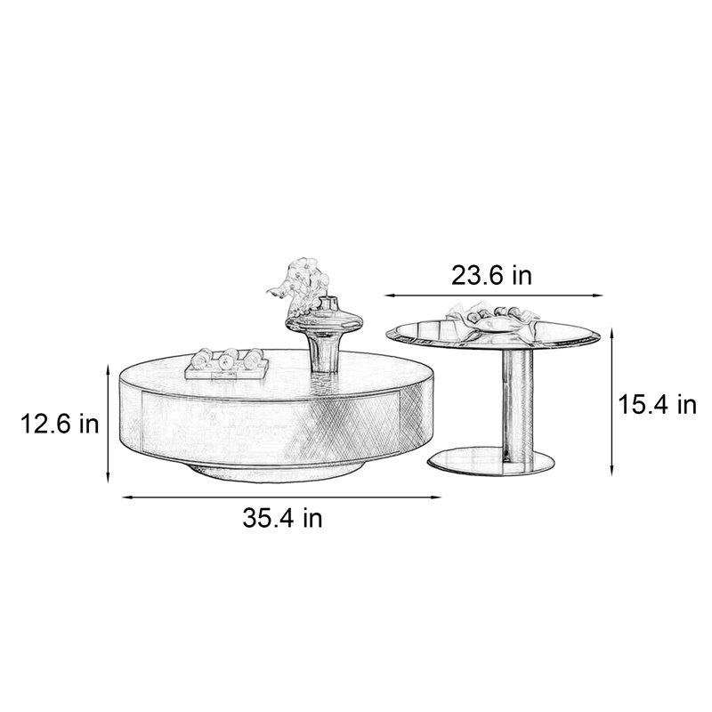 Shez, 12.6" H x 35.4" W x 35.4" D