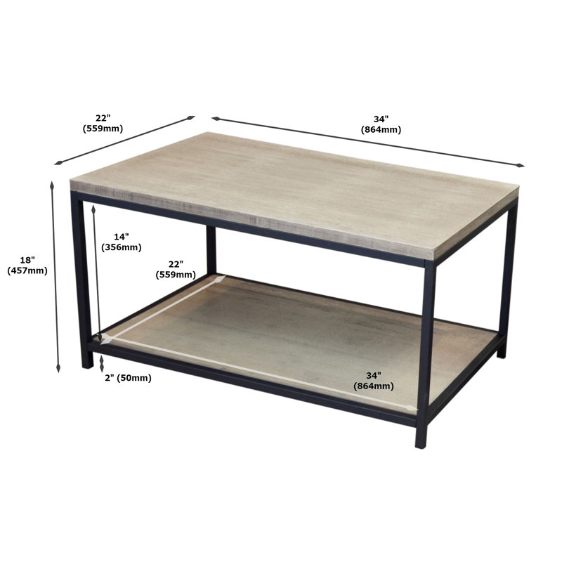 Table basse avec rangement Anayanci, Gris