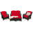 Aighan 6 - Person Patio Conversation Set with Cushions-1662675090