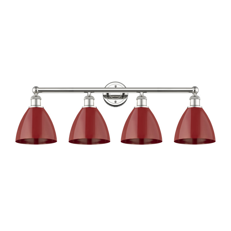 Alquin 4 - Light Dimmable Vanity Light, Red, Polished Nickel