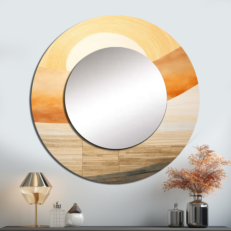 Décoration murale géométrique géométrique beige et coucher de soleil harmonie I - lever de soleil coucher de soleil rond_MTMIR120688