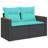 Latitude Run® 11 Piece Patio Sofa Set With Cushions Black Poly Rattan-971060333-971060331