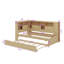 Lit de jour en bois polyvalent avec étagères de chargement USB et gigogne extensible-1733305431