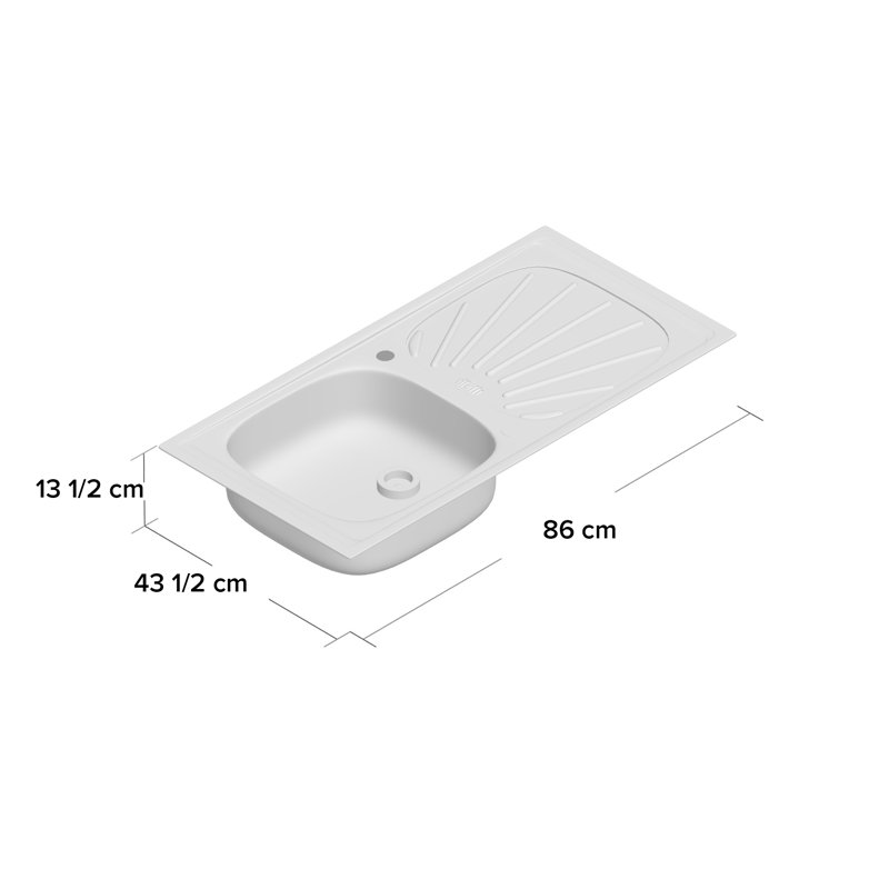 86cm x 43.5cm Single Bowl Kitchen Sink