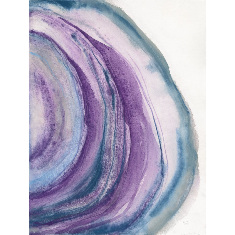 «Watercolor Geode II» par Chris Paschke - reproduction, H 16 po x l 12 po, Non, Toile tendue