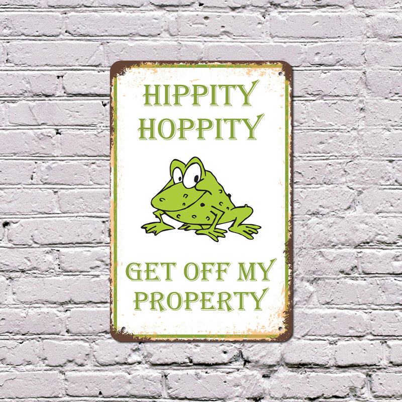 Enseigne en plastique Hippity Hoppity Get Off My Property 8 po x 12 po