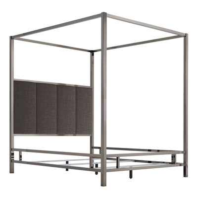 Upholstered Metal Canopy Bed