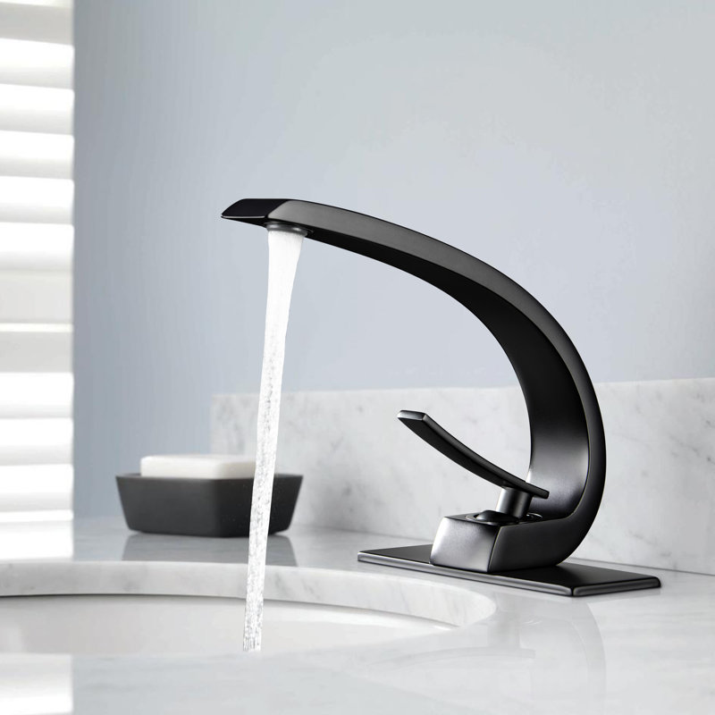 Matte Black Single-Handle High Arc Bathroom Faucet