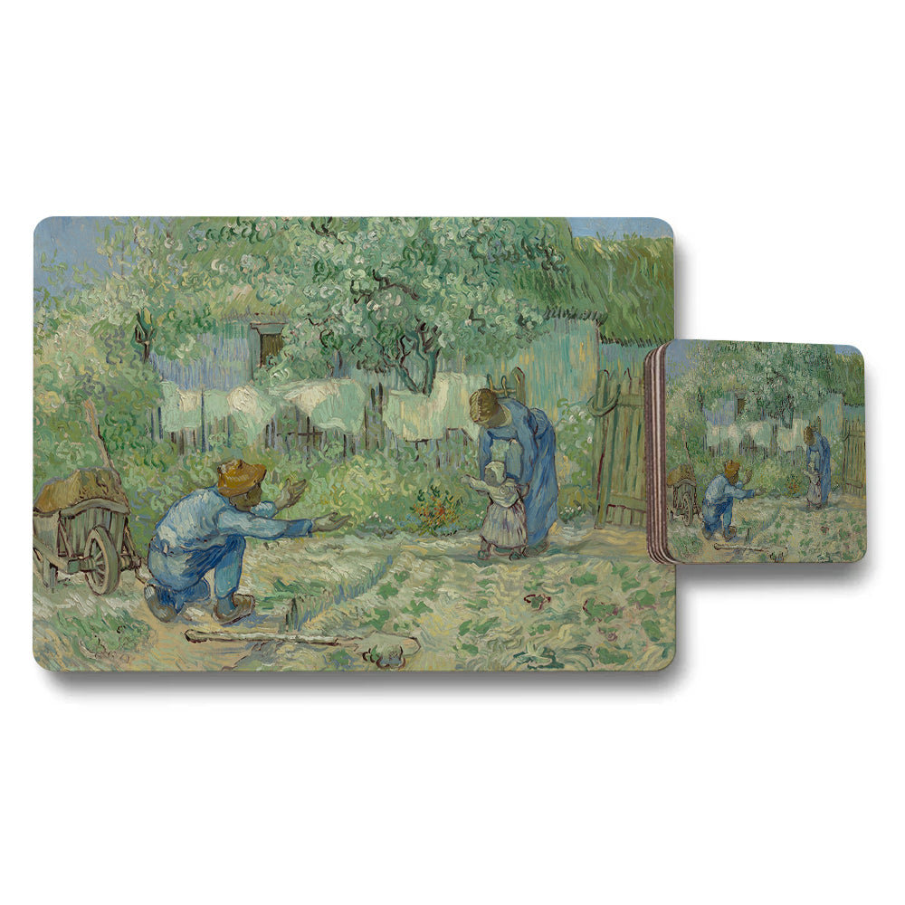 Impressionist Garden Scene Placemat and Coaster Set