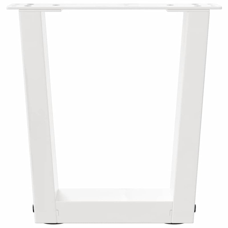 Dining Table Legs V-Shape 2 Pcs Steel, 31.3cm H x 30cm W, White